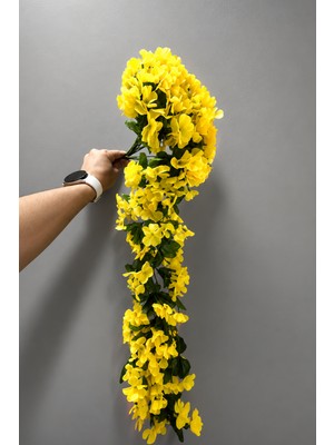 Alshop Duvar Süsü Yapay Çiçek Sarkan Begonvil Menekşe Sarmaşık Çiçeği Sarı