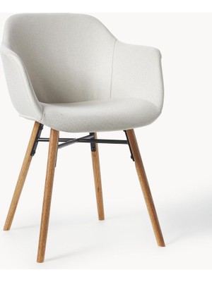 Westwing Fiji Kollu Sandalye – Scandi Stil, 40.000 Martindale, Metal Ayaklı, Dar Oturumlu
