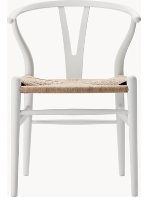Westwing Hans J. Wegner CH24 Wishbone Sandalye: Kırmızı, El Örgüsü Oturma Alanı
