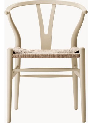Westwing Hans J. Wegner CH24 Wishbone Sandalye: Koyu Yeşil, El Örgüsü Oturma Alanlı