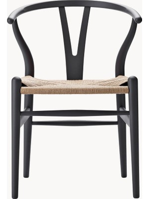 Westwing Hans J. Wegner CH24 Wishbone Sandalye: El Örgüsü Oturma Alanlı Ahşap Sandalye