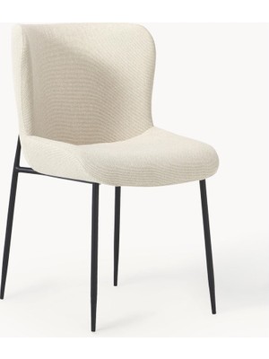 Westwing Tess Döşemeli Sandalye - 35.000 Martindale Kumaş, Modern Siluet, Metal Ayaklı