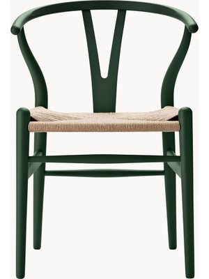 Westwing Hans J. Wegner CH24 Wishbone Sandalye - Siyah, El Örgüsü Oturaklı