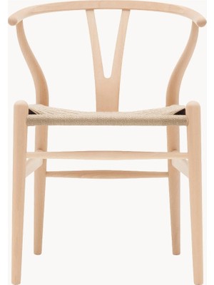 Westwing Hans J. Wegner CH24 Wishbone Sandalye: Antrasit, El Örgüsü Oturma Alanlı