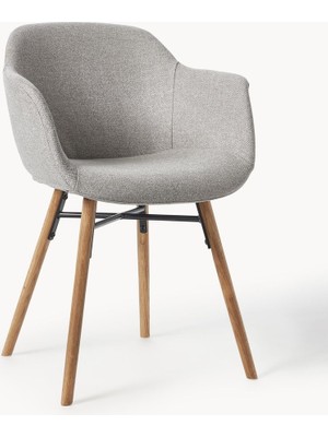 Westwing Fiji Kollu Sandalye - Scandi Stil, 40.000 Martindale Kumaş, Metal Ayaklı, Konforlu Tasarım