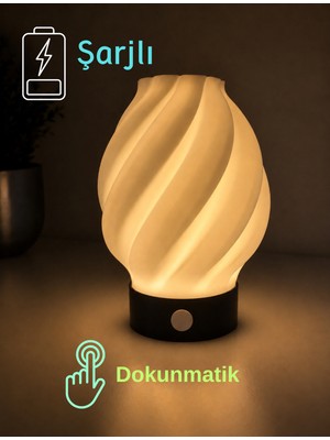 Şarjlı Dekoratif Masa Lambası Dokunmatik Gece Lambası