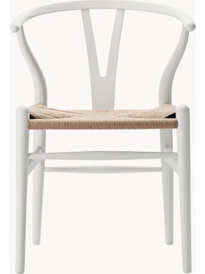 Westwing Hans J. Wegner CH24 Wishbone Sandalye - Siyah, El Örgüsü Oturaklı