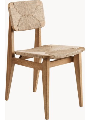 Westwing C-Chair Meşe Sandalye - El Örgüsü Oturaklı Siyah, Klasik Tasarım