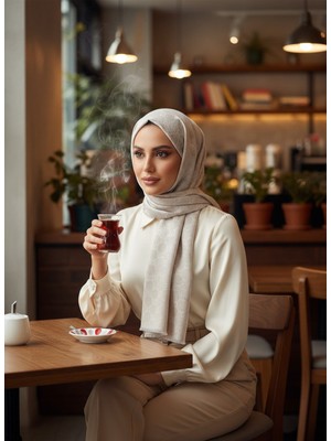 Lady Coco Yaz Esintisi Kendinden G Desenli Krep Şal