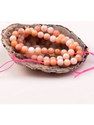 Taş Sandığı Pembe Opal Taşı Dizi ( 8 mm )