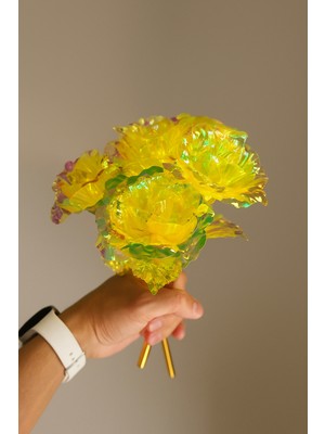 Alshop Sonsuzluk Gülü Sarı Renk Gül Sevgiliye Hediye 24 cm