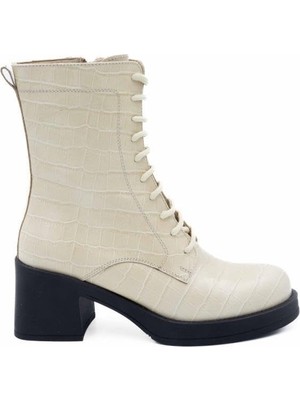 Esranın Dünyası Freefoot 24402 Kroko Bej Kadın Bot Bej 38