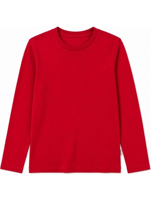 Perendi %100 Pamuklu Kız ve Erkek Unisex Uzun Kollu Basic Tshirt