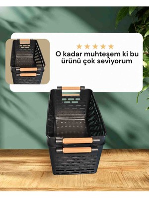 Nisibis Home 2 Adet Çok Amaçlı Plastik Tutacaklı Organizer Sepet-Dolap Içi & Çekmece Düzenleyici Sepet