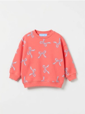 La'ciel Paris Pembe Kız Çocuk Fiyonk Baskılı Sweatshirt