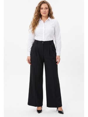 Kadın Pileli Bol Pantolon BGL-ST04352