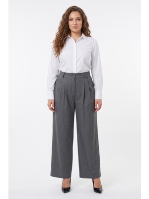 Kadın Pileli Bol Pantolon BGL-ST04352
