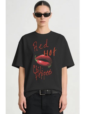 Sevbano Red Hot Chili Peppers Rock Metal Müzik Grubu Baskılı Unisex Oversize Premium Tişört