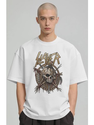 Sevbano Slayer Rock Metal Müzik Grubu Baskılı Unisex Oversize Premium Tişört