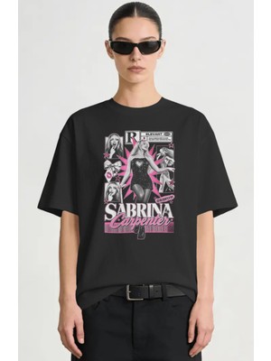 Sevbano Sabrina Carpenter Şarkıcı Baskılı Unisex Oversize Premium Tişört
