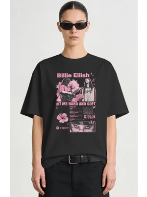 Sevbano Billie Eilish Şarkıcı Baskılı Unisex Oversize Premium Tişört