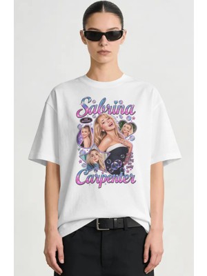 Sevbano Sabrina Carpenter Şarkıcı Baskılı Unisex Oversize Premium Tişört
