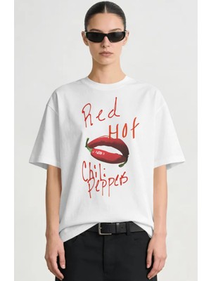 Sevbano Red Hot Chili Peppers Rock Metal Müzik Grubu Baskılı Unisex Oversize Premium Tişört