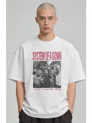 Sevbano System Of A Down Rock Metal Müzik Grubu Baskılı Unisex Oversize Premium Tişört
