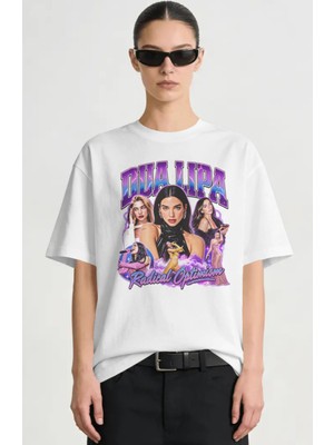 Sevbano Dua Lipa Şarkıcı Baskılı Unisex Oversize Premium Tişört