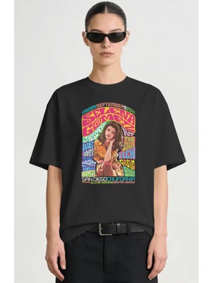 Sevbano Selena Gomez Şarkıcı Baskılı Unisex Oversize Premium Tişört