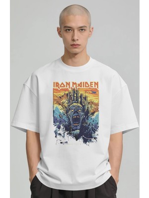 Sevbano Iron Maiden Rock Metal Müzik Grubu Baskılı Unisex Oversize Premium Tişört