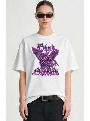 Sevbano Black Sabbath Rock Metal Müzik Grubu Baskılı Unisex Oversize Premium Tişört