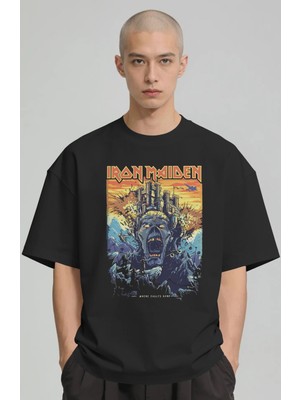 Sevbano Iron Maiden Rock Metal Müzik Grubu Baskılı Unisex Oversize Premium Tişört