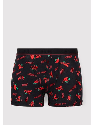 Mavi Baskılı Siyah Boxer 0912473-900