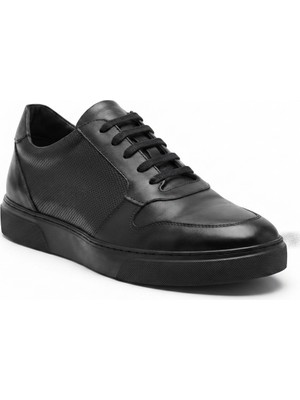 Growish GD0134 Hakiki Deri Büyük Numara 45 46 47 Numara Güçlü Eva Taban Ekonomik Siyah Günlük Sneaker Erkek Ayakkabı
