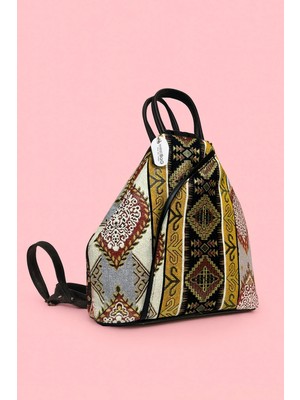 Westbag Otantik Vintage Etnik Desenli Sırt Çantası Orta Boy