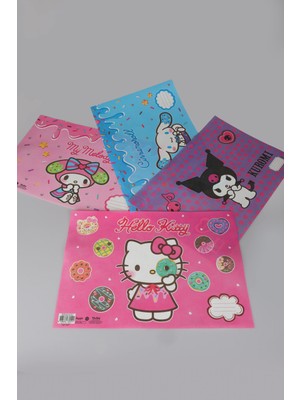 x Dekomus Lisanslı Hello Kitty,cinnamorol,my Melody,kuromi Best Friends 4 Adet Beslenme Örtüsü