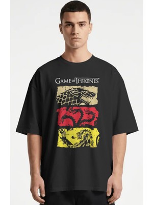 Sevbano Game Of Thrones Dizi Baskılı Unisex Oversize Premium Tişört