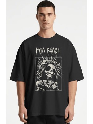 Sevbano Papa Roach Rock Metal Müzik Grubu Baskılı Unisex Oversize Premium Tişört