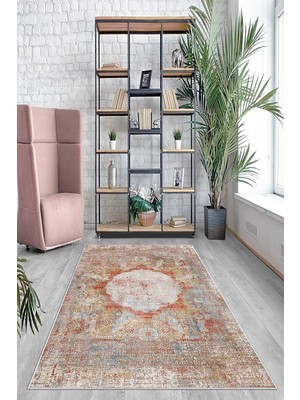 Pelangi Çok Renkli Osmanlı Motifler Yıkanabilir Kaymaz Taban Leke Tutmaz Modern Salon Halısı ve