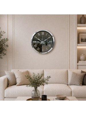 Hsc Bilişim Krom Platinum Aynalı 40 x 40 cm Duvar Saati