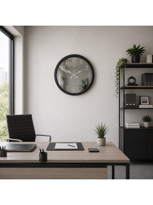 Hsc Bilişim Siyah Diamond Aynalı 40 x 40 cm Duvar Saati