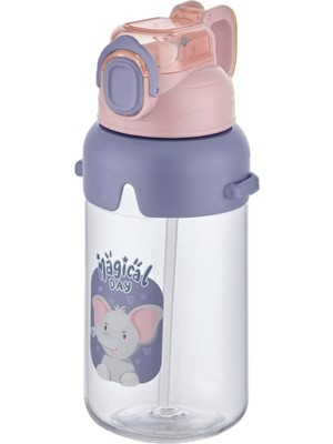 Vagonlife Boyun Askılı Kalın Pipetli Kilitli Kapak 650 ml Okul Su Matarası 3 Renk