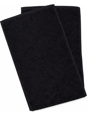 %100 Doğal Pamuklu Sportif Hızlı Ter Emen 30CM x 100CM Fitness Sporcu El Boyun Havlusu (Siyah)