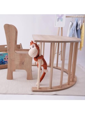 Reyo Montessori Sincap Pikler Aktivite ve Oyun Masası, Kaydıraklı Tırmanma Seti ve Sandalye