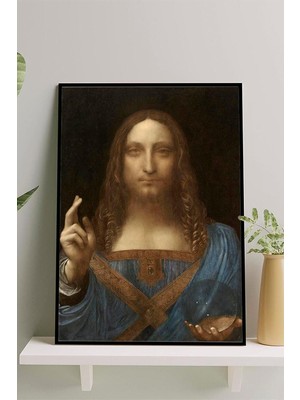 (PSTER14715) Salvator Mundi - Vinci Sanatsal Çerçeveli Tablo 50 x 70