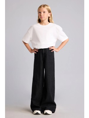 DeFacto 90's Wide Leg Beş Cep Detaylı Jean Pantolon Kız Çocuk H6249A826AU
