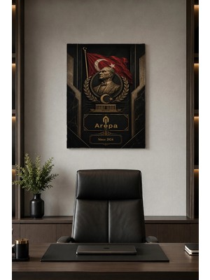 Sonictouch Duvar Halısı 50X70CM Kişiye Özel Firma Logolu Iş Yeri Ofis Duvar Örtüsü Atatürk Temalı