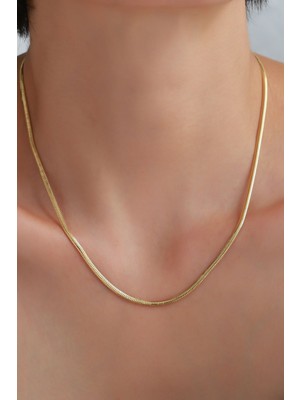 Bayar Gold 14 Ayar Altın Balık Sırtı Kalın Zincir Kolye 2,6 mm