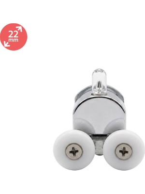 Eym Metal Gövde Duşakabin Tekerleği 22 mm Çapında Şık Tasarımlı ve Suya Dayanıklı